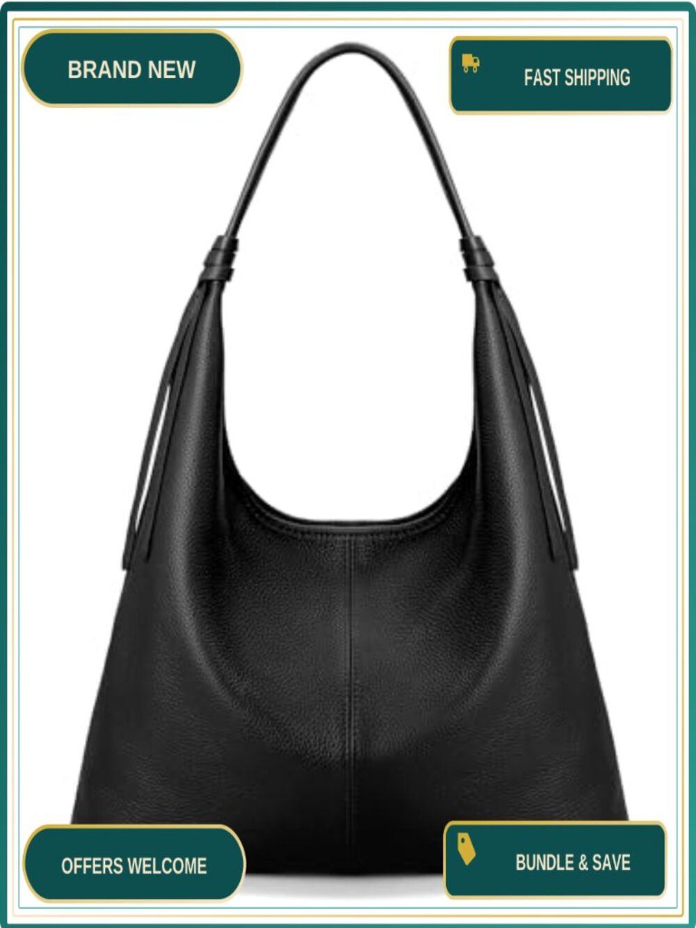 Genuine Leather Slouchy Hobo Bag Casual Tote for Women